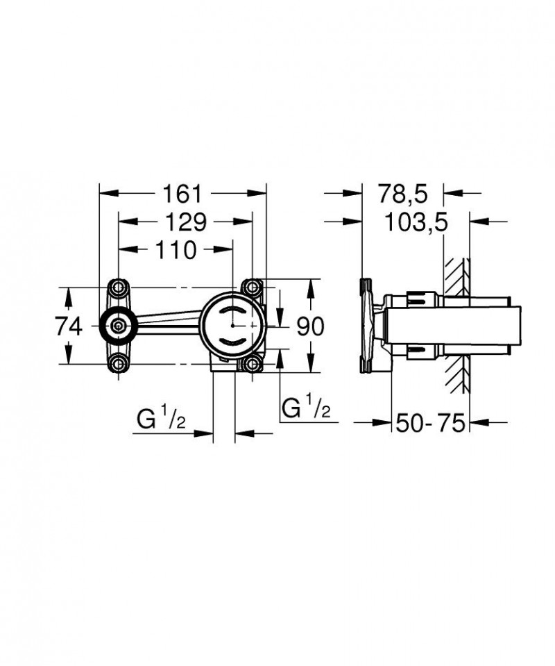 Grohe element podtynkowy do baterii umywalkowej dwuotworowej 23429000