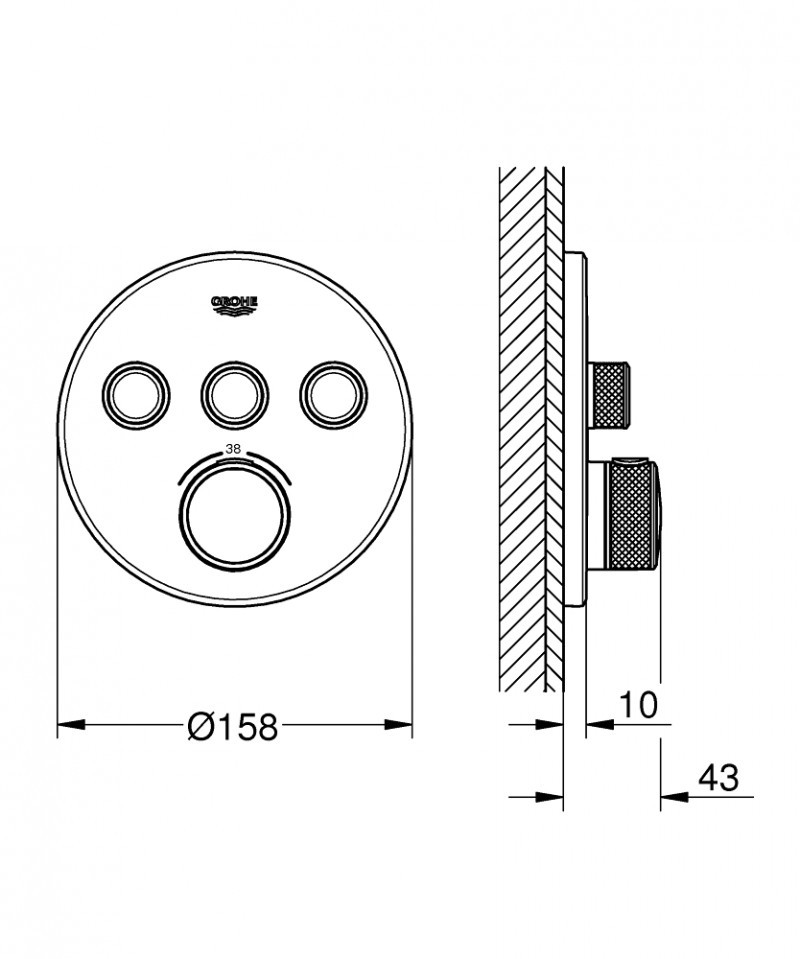 Grohe Grohtherm Smartcontrol podtynkowa bateria termostatyczna 3-drożna biały/chrom moon white 29904LS0