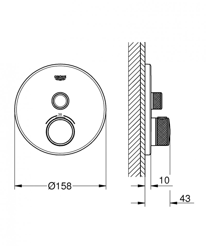 Grohe Grohtherm Smartcontrol podtynkowa bateria termostatyczna 1-drożna chrom 29118000