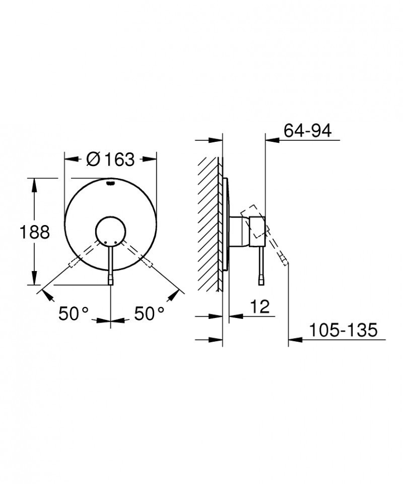 Grohe Essence bateria prysznicowa podtynkowa grafit szczotkowany brushed hard graphite 19286AL1