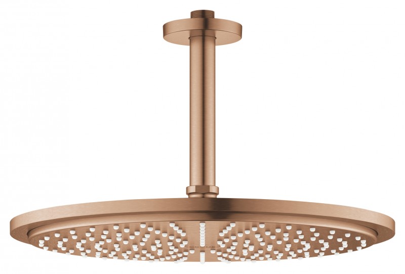 Grohe Rainshower Cosmopolitan 310 deszczownica głowica prysznicowa okrągła 310mm z ramieniem sufitowym złoto szczotkowane Brushed Warm Sunset 26067DL0