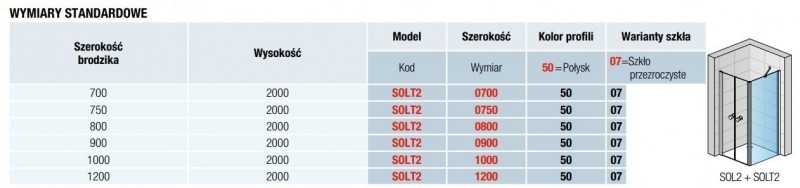 Sanswiss Solino ścianka boczna 80 cm srebrny połysk przeźroczyste SOLT208005007