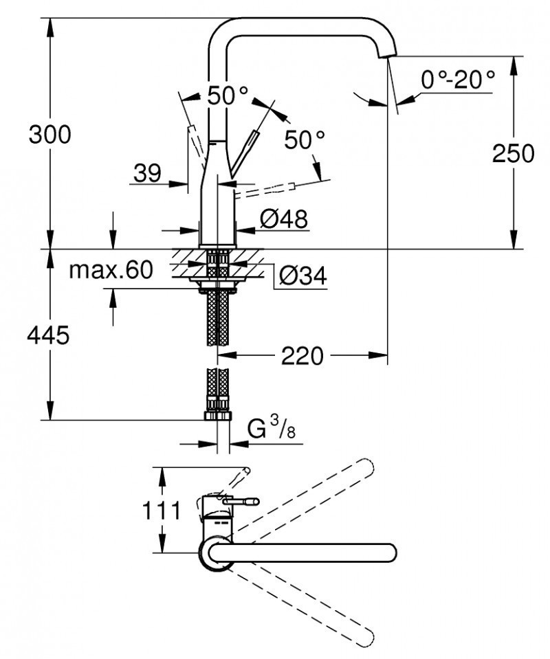 Grohe Essence bateria zlewozmywakowa grafit polerowany hard graphite 30269A00