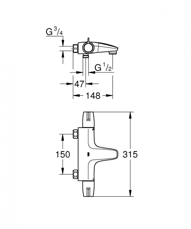 Grohe Grohtherm Special termostatyczna bateria wannowa ścienna chrom 34671000