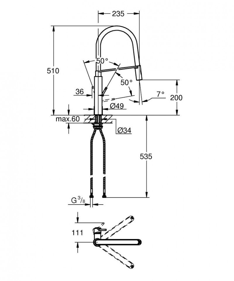 Grohe Concetto bateria zlewozmywakowa stal czarny 31491DC0