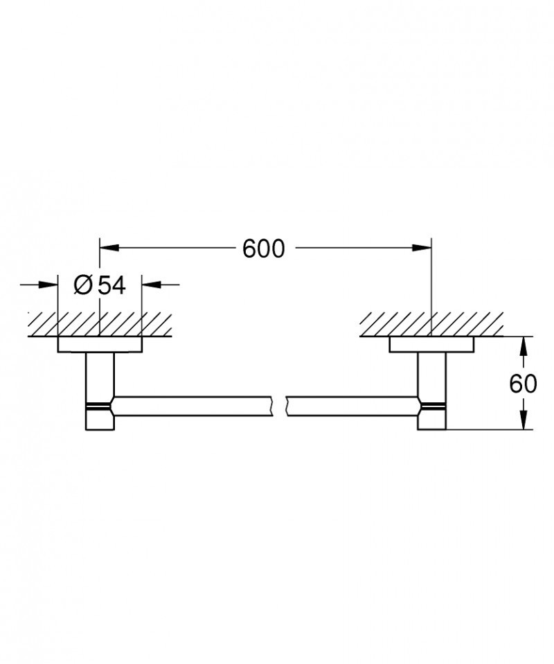 Grohe Essentials wieszak na ręcznik kąpielowy 654mm grafit szczotkowany brushed hard graphite 40366AL1