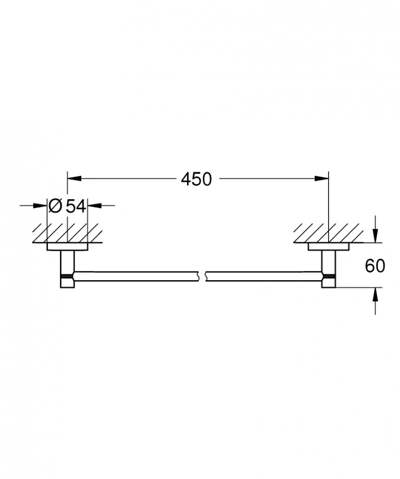 Grohe Essentials wieszak na ręcznik kąpielowy 504mm chrom 40688001