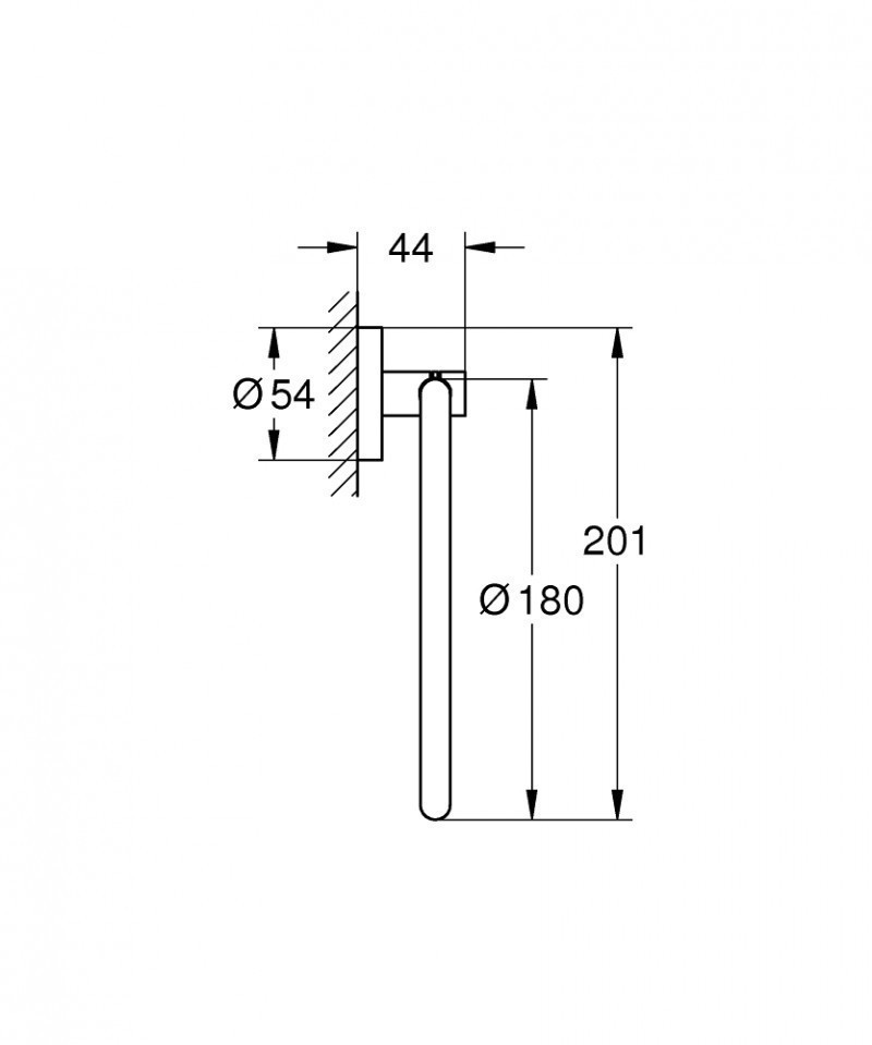 Grohe Essentials wieszak na ręcznik grafit polerowany hard graphite 40365A01