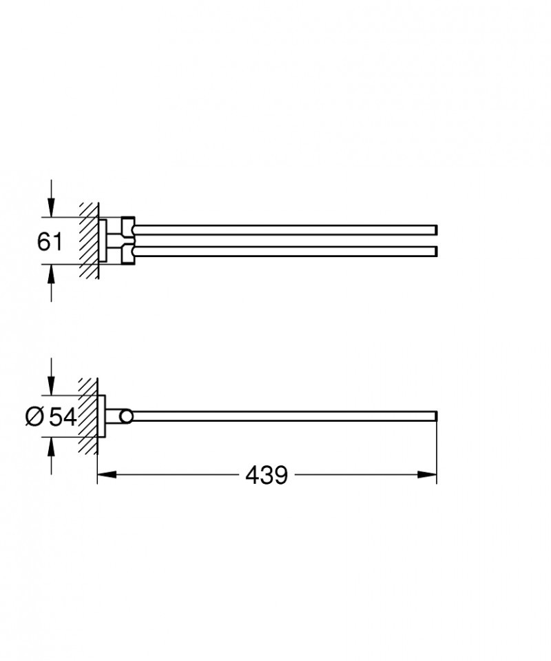 Grohe Essentials wieszak na ręcznik dwuramienny stal 40371DC1