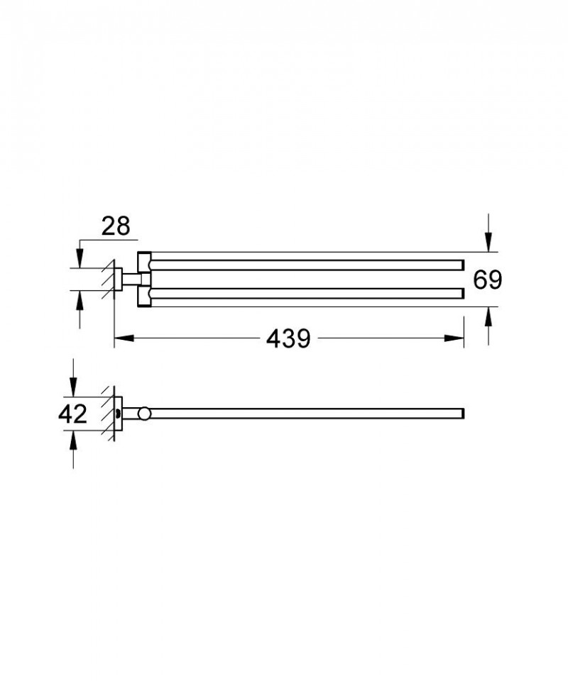 Grohe Essentials Cube wieszak na ręcznik dwuramienny ruchomy chrom 40624001