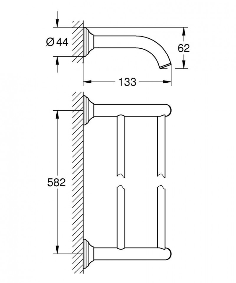 Grohe Essentials Authentic podwójny wieszak na ręczniki chrom 40654001