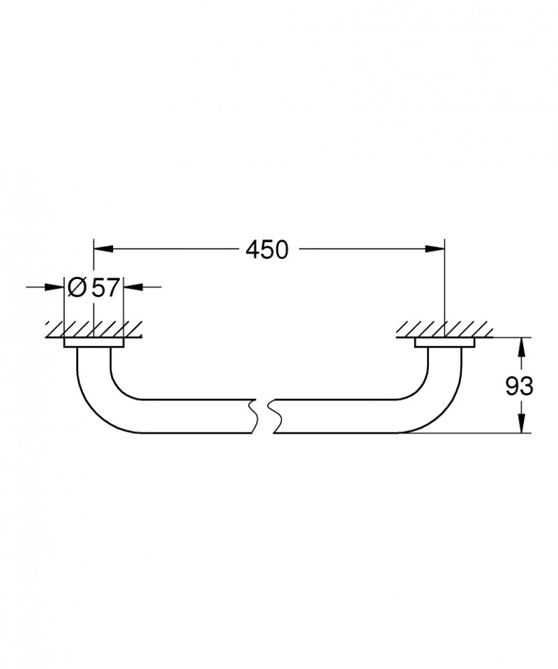 Grohe Essentials uchwyt wannowy 450mm chrom 40793001