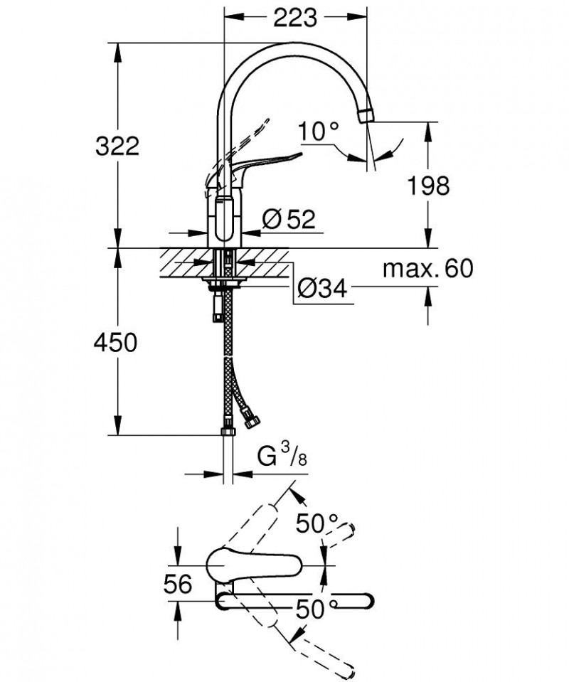 Grohe Euroeco Special bateria kuchenna zlewozmywakowa chrom 32786000