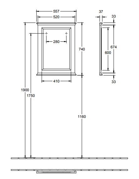 Villeroy&Boch Hommage lustro 56 x 74 cm orzech 85650000