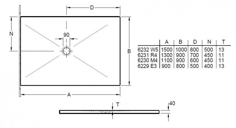 Villeroy&Boch Subway Infinity brodzik prostokątny 110x90 biały weiss alpin 6230M401