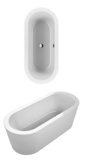 Villeroy&Boch Loop&Friends Square wanna wolnostojąca owalna z obudową 180x80 biała weiss alpin UBA180LFO7PDV-01