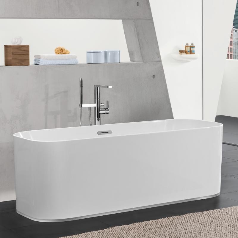 Villeroy&Boch Finion Duo wanna wolnostojąca owalna z napełnianiem przez przelew z pierscieniem dekoracyjnym 170x70 biały weiss alpin chrom połysk UBQ177FIN7N100V201