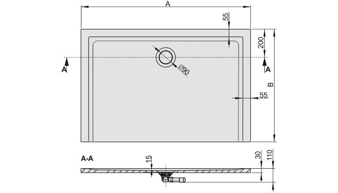 Sanplast Space Mineral BM/SPACE  brodzik prostokątny płaski 100x160 biały 645290069001000