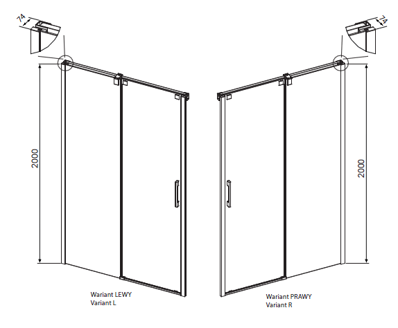 Radaway Espera DWJ drzwi przesuwne 110 cm lewe chrom przeźroczyste Easy Clean 380111-01L