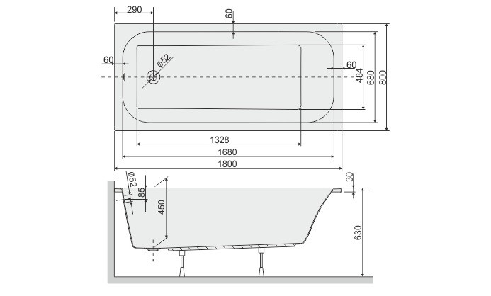 Sanplast Free Line WP/FREE wanna prostokątna 180x80 biały 610040029001000