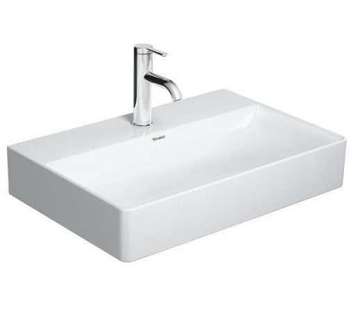 Duravit DuraSquare Compact umywalka szlifowana z otworem na baterię 60 cm biała 2356600071