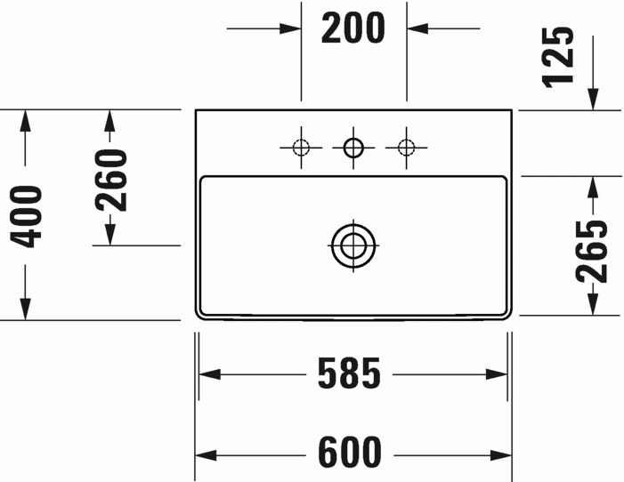 Duravit DuraSquare Compact umywalka szlifowana bez otworu na baterię 60 cm biała 2356600079