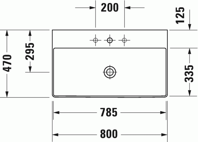 Duravit DuraSquare umywalka szlifowana z otworem na baterię 80 cm biała 2353800071