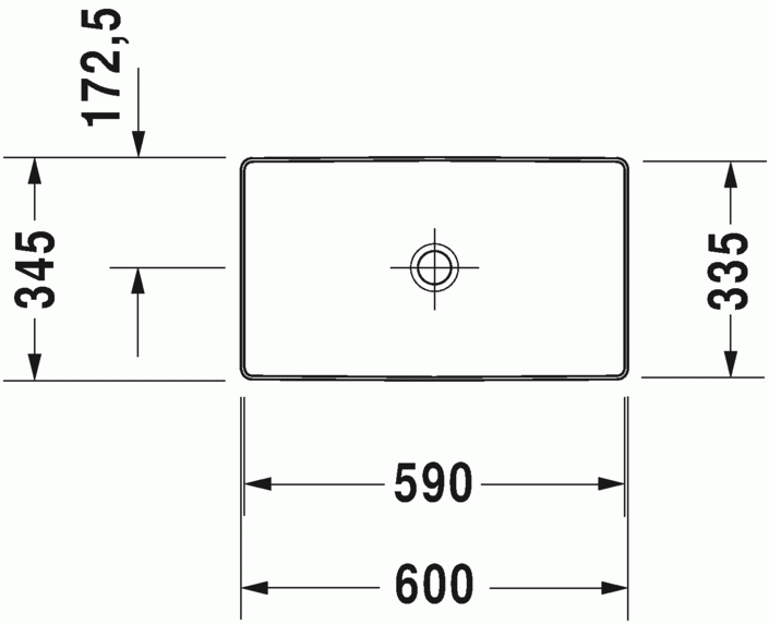 Duravit DuraSquare umywalkaszlifowana bez otworu na baterię 60 cm biała 2355600000