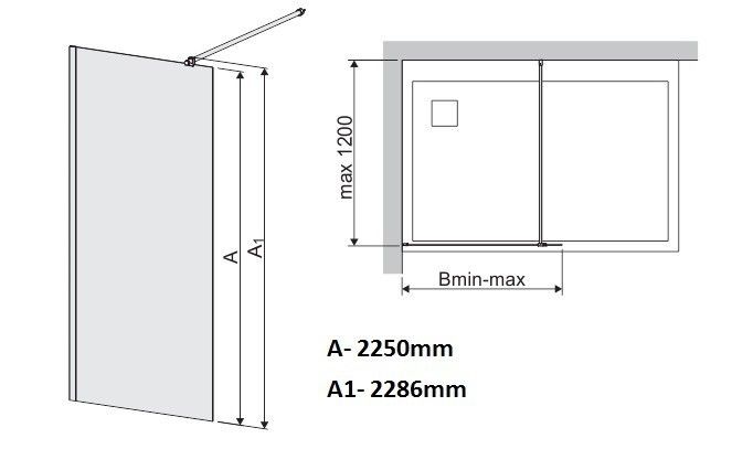 Sanplast Space Wall P/SPACEWALLXL kabina typu WalkIn 100 cm chrom przeźroczysta 600320314042401