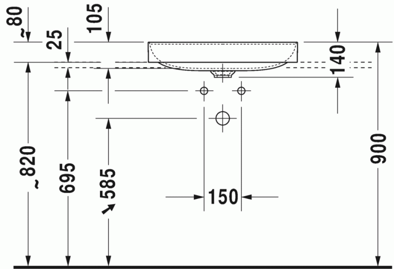 Duravit DuraSquare umywalkaszlifowana bez otworu na baterię 60 cm biała 2355600000