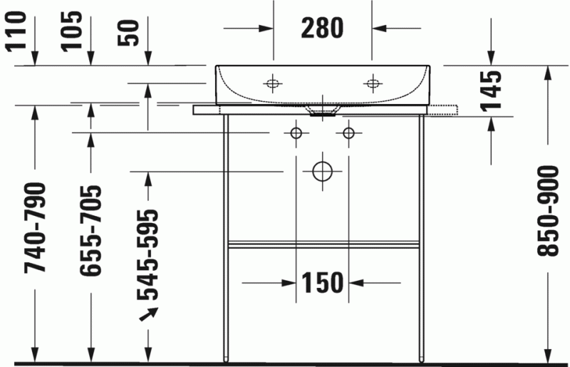 Duravit DuraSquare Compact umywalka meblowa bez otworu na baterię 60 cm biała 2356600070