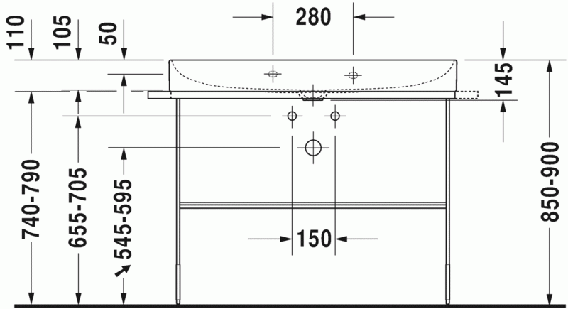 Duravit DuraSquare umywalka meblowa z otworem na baterię 100 cm biała 2353100041