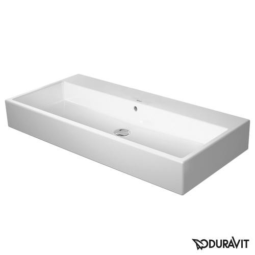 Duravit Vero Air umywalka szlifowana 100 cm z przelewem bez otworu na baterię biały 2350100028