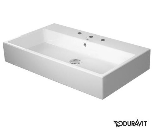 Duravit Vero Air umywalka szlifowana 80 cm z przelewem i 3 otworami na baterię biały 2350800025