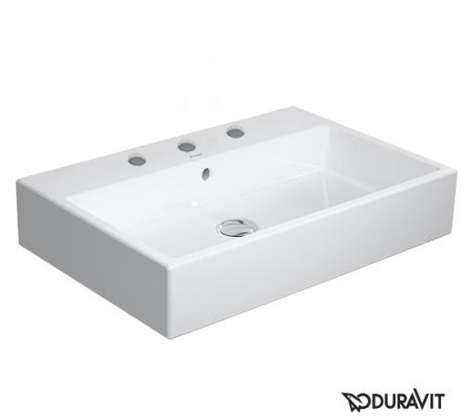 Duravit Vero Air umywalka szlifowana 70 cm z przelewem i 3 otworami na baterię biały 2350700025