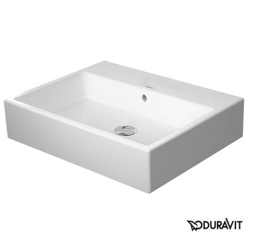 Duravit Vero Air umywalka szlifowana 60 cm z przelewem bez otworu na baterię tył glazurowany biały 2352600060