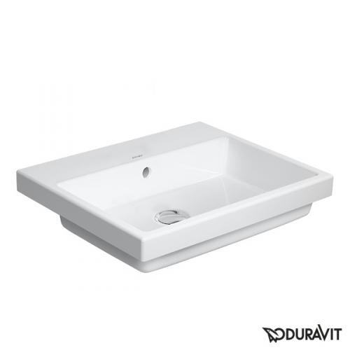 Duravit Vero Air umywalka wpuszczana w blat 55 cm z przelewem bez otworu na na baterię biały 0383550060