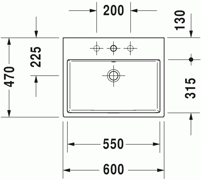 Duravit Vero Air umywalka meblowa 60 cm z przelewem bez otworu na baterię biały 2350600060