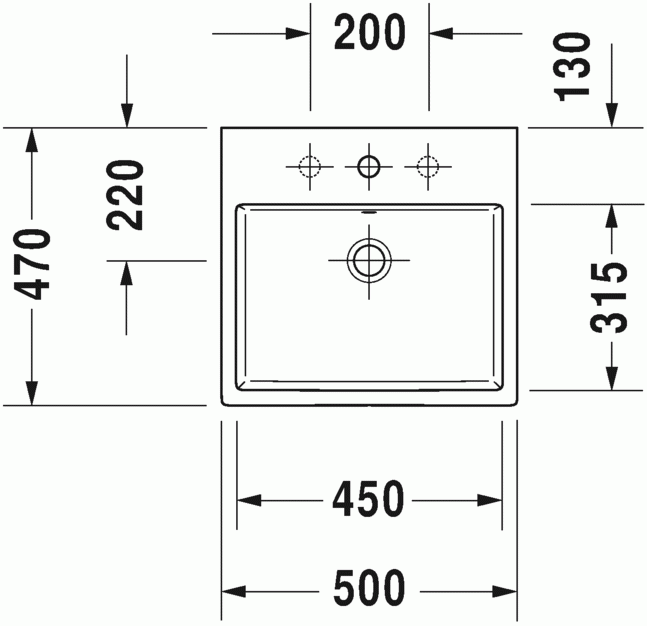 Duravit Vero Air umywalka meblowa 50 cm z przelewem bez otworu na baterię biały 2350500060