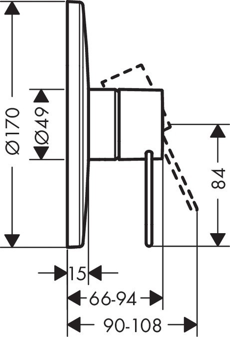 Axor Uno bateria podtynkowa prysznicowa uchwyt loop nikiel szczotkowany 38626820