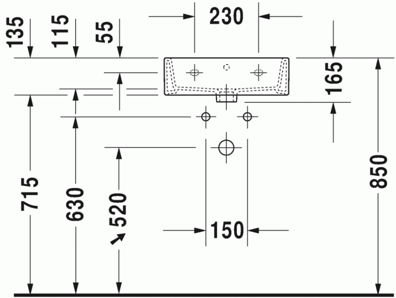 Duravit Vero Air umywalka meblowa 45 cm z przelewem bez otworu na baterię biały 0724450060