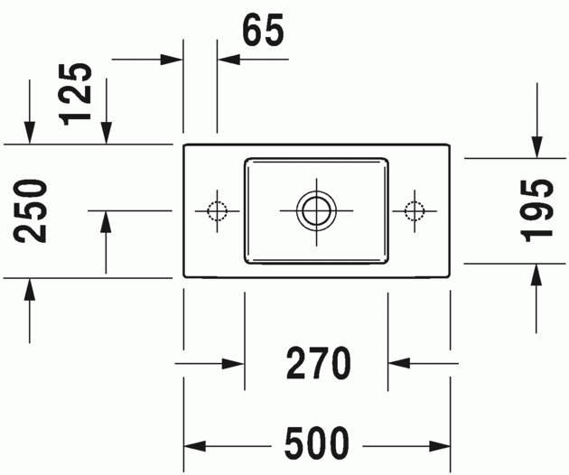 Duravit Vero Air umywalka meblowa mała 50 cm bez przelewu bez otworu na baterię biały 0724500000