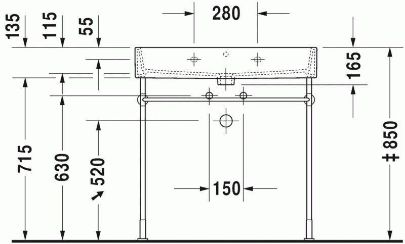 Duravit Vero Air umywalka meblowa 80 cm z przelewem i 3 otworami na baterię biały 2350800030