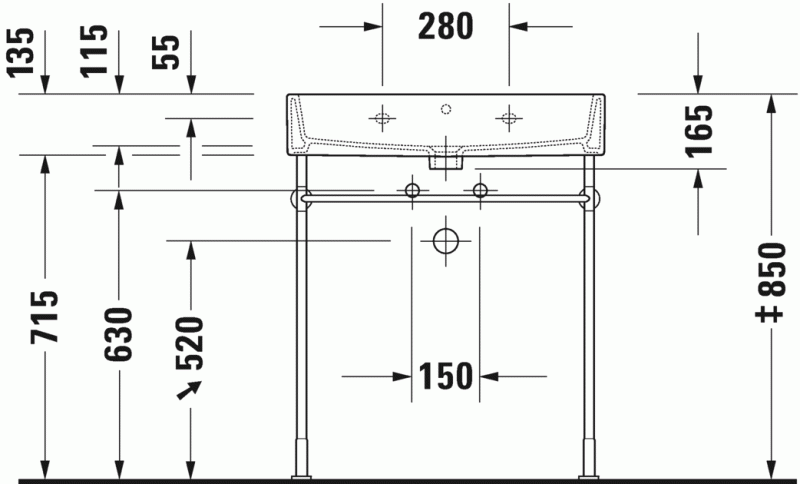 Duravit Vero Air umywalka meblowa 70 cm z przelewem i 3 otworami na baterię biały 2350700030