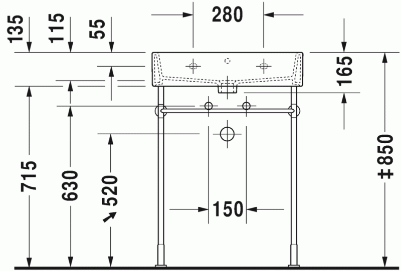 Duravit Vero Air umywalka meblowa 60 cm bez przelewu z otworem na baterię biały 2350600041