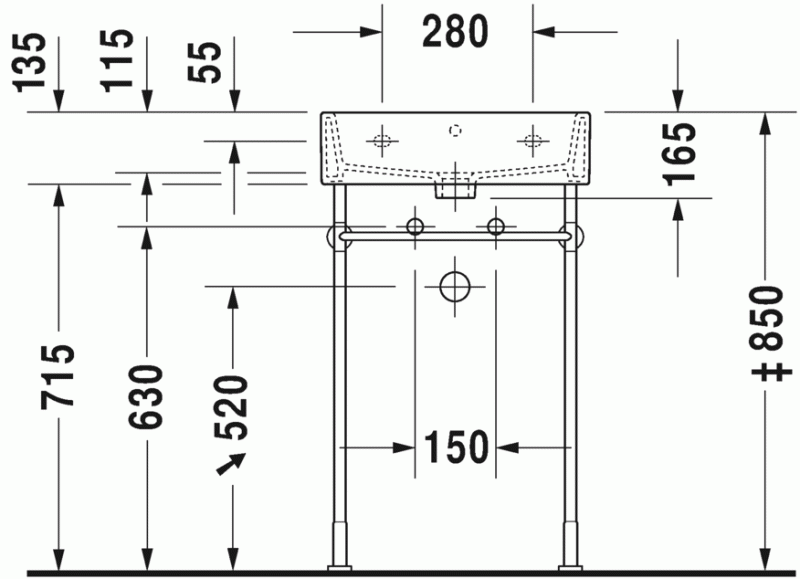 Duravit Vero Air umywalka meblowa 50 cm z przelewem bez otworu na baterię biały 2350500060