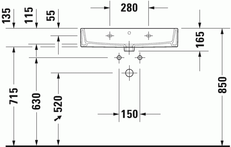 Duravit Vero Air umywalka meblowa 70 cm z przelewem bez otworu na baterię biały 2350700060