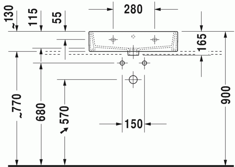 Duravit Vero Air umywalka szlifowana 60 cm z przelewem bez otworu na baterię biały 2350600028