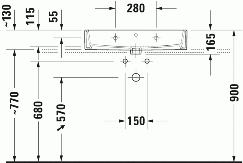 Duravit Vero Air umywalka szlifowana 70 cm z przelewem bez otworu na baterię biały 2350700028