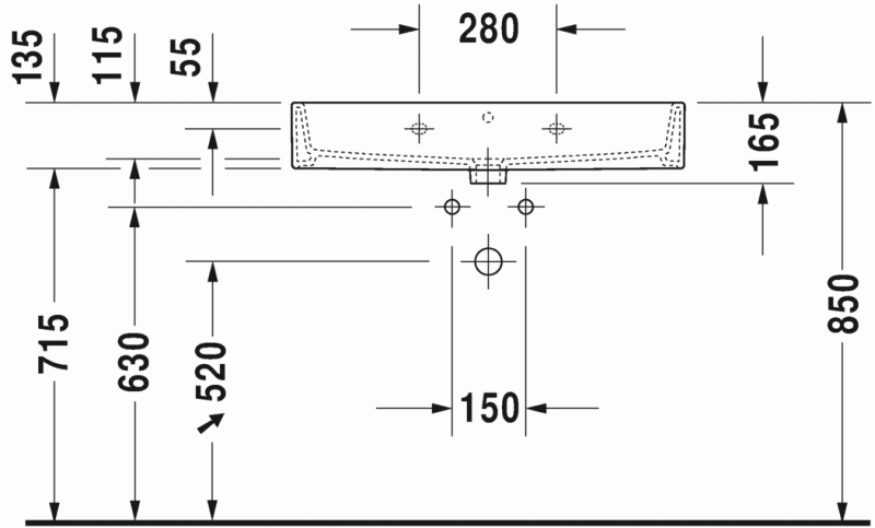 Duravit Vero Air umywalka meblowa 80 cm z przelewem i otworem na baterię biały 2350800000